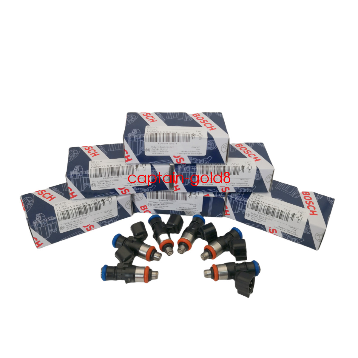 BOSCH 6x Original OEM 0280158191 For Ford Fuel Injectors 2011-17 3.5L 3.7L