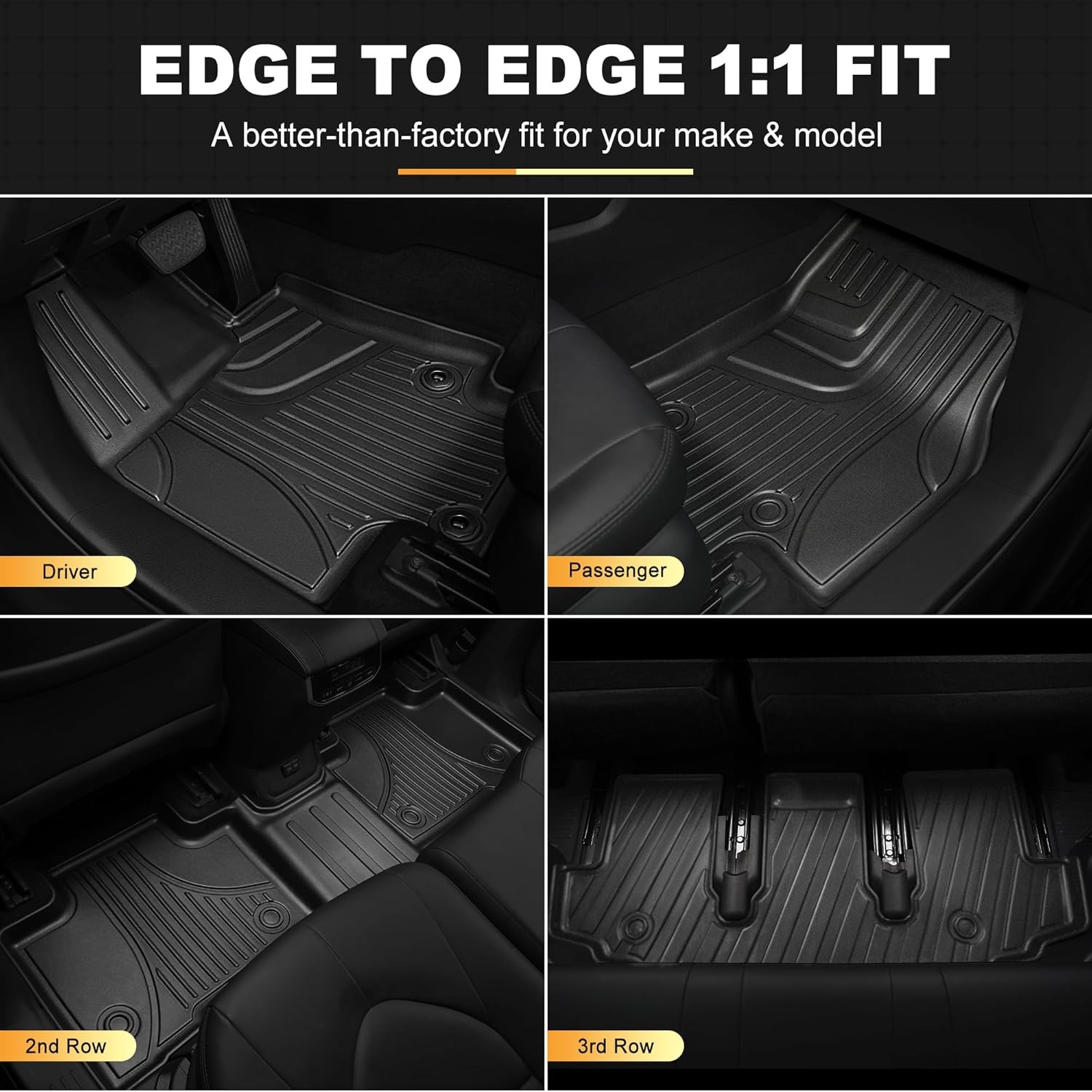 Floor Mat Cargo Mat for 2020-2024 2025 Toyota Highlander 7 Seat Car Mat Acces...