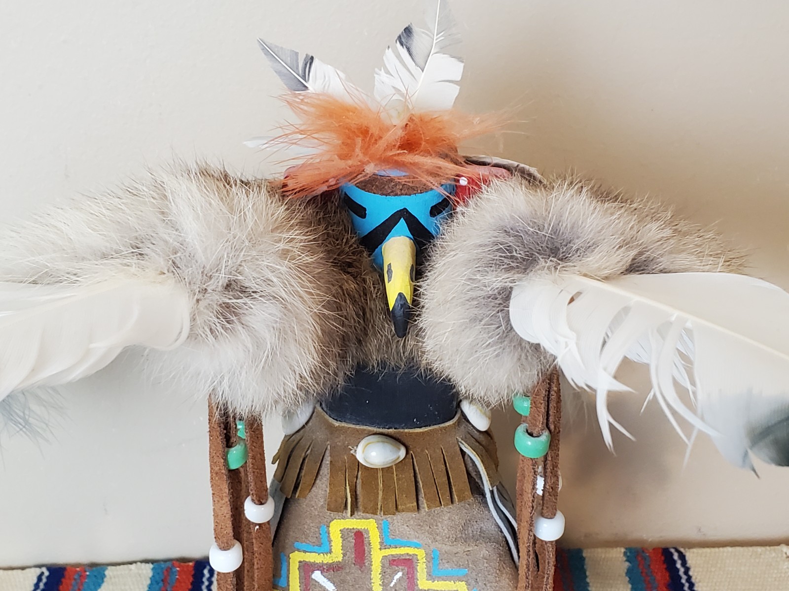 Retro Native American Signed Hopi 11" Spread Eagle Kachina Doll