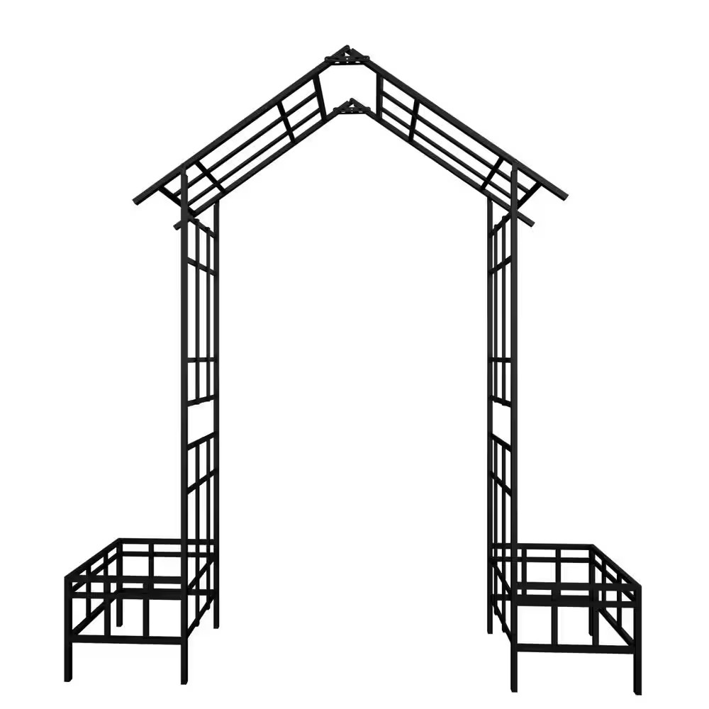 Adjustable Metal Garden Arch Trellis, 68.11 In. 94.29 In. Width, Outdoor Trellis