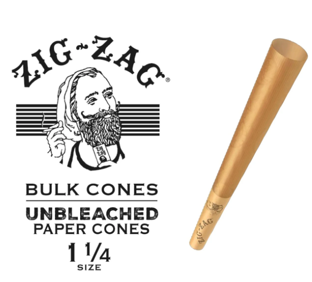 Zig-Zag® Unbleached Paper Cones 1 1/4 Size 100 Pack Fast Shipping