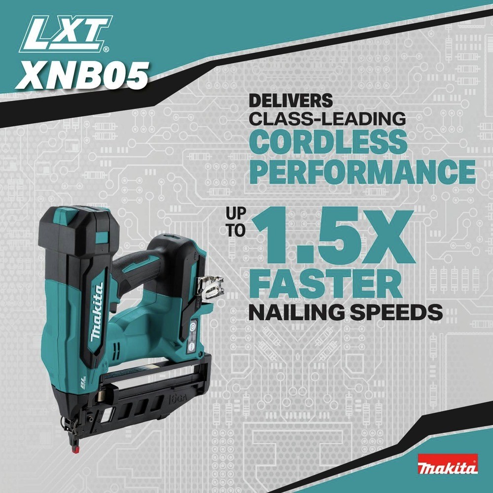 Makita XNB05Z 18V LXT 16 ga. 2-1/2 in. Straight Finish Nailer (Tool Only) New