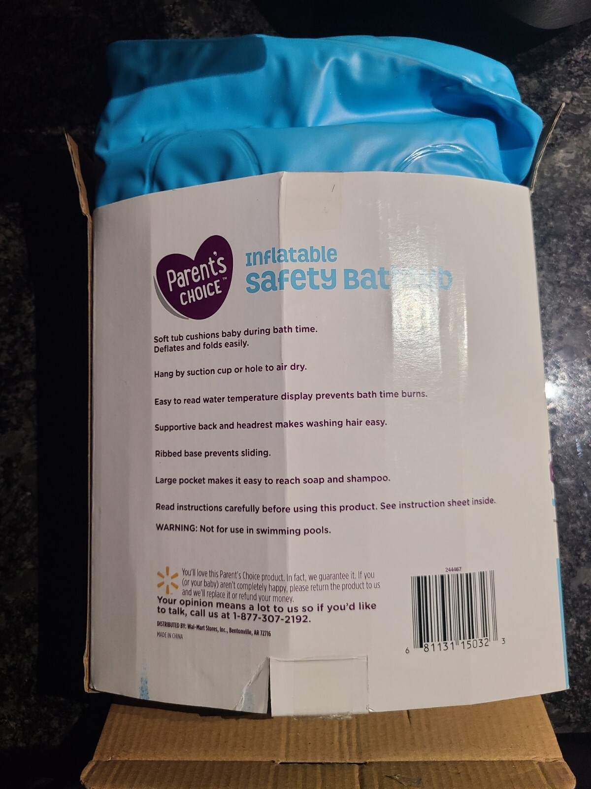 Child's Parents Choice Inflatable Baby Safety Bathtub for Home & Travel