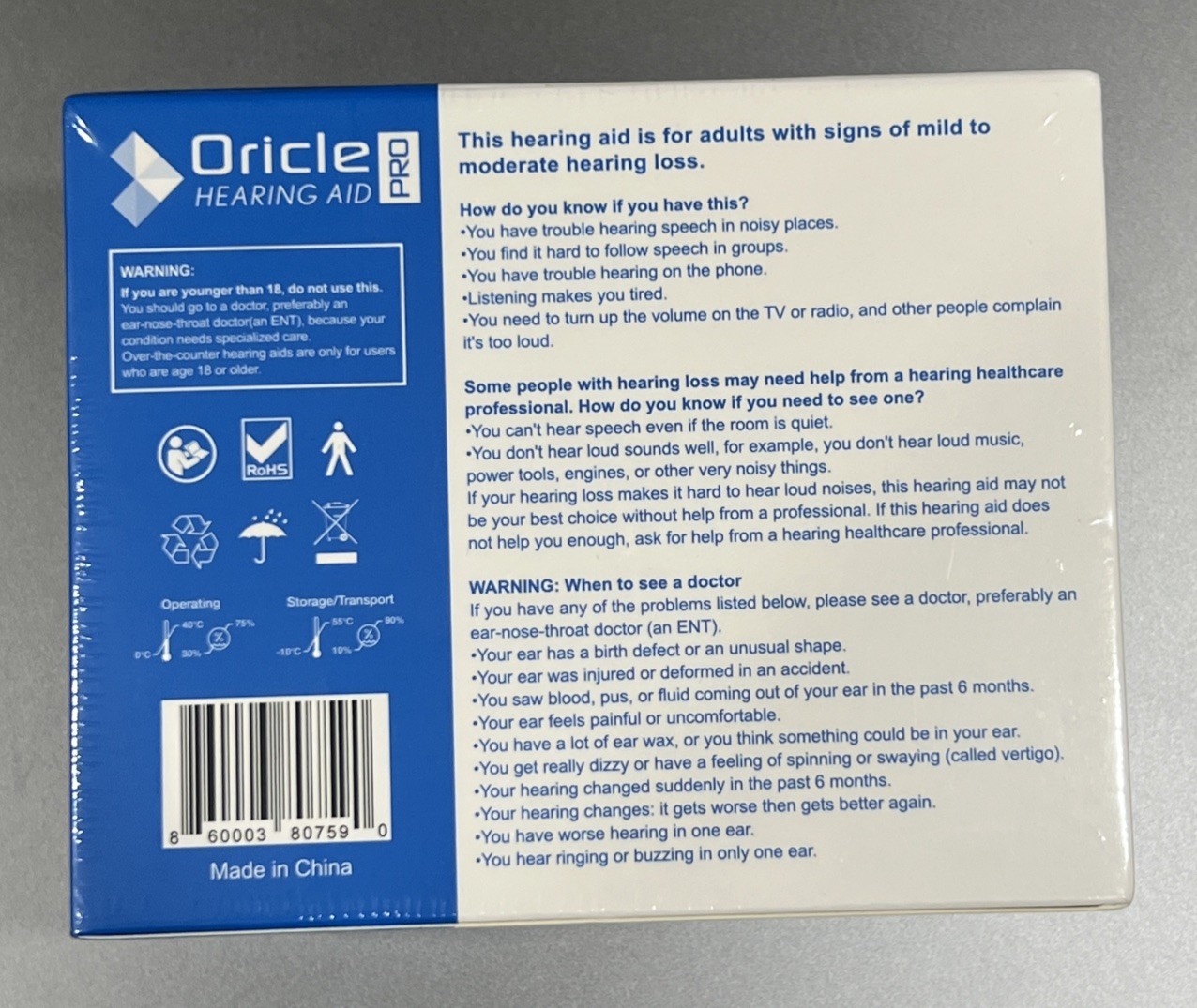 Oracle PRO Hearing Aids for Seniors 16 Channel 48 Hour Battery + Case SEALED
