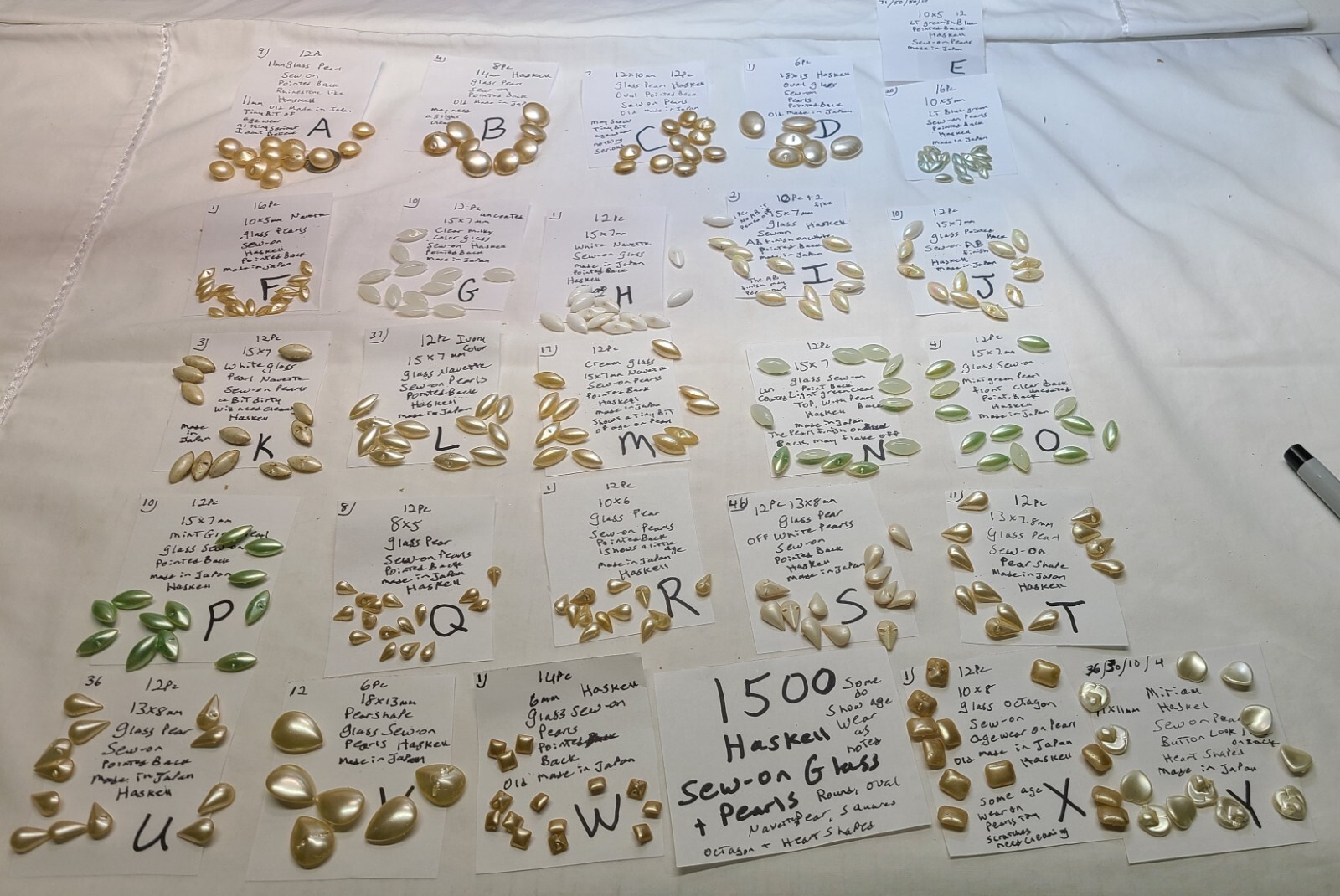 Vtg Mix Lot Sew on Pearls Rhinestone shapes Some Miriam Haskell 1500