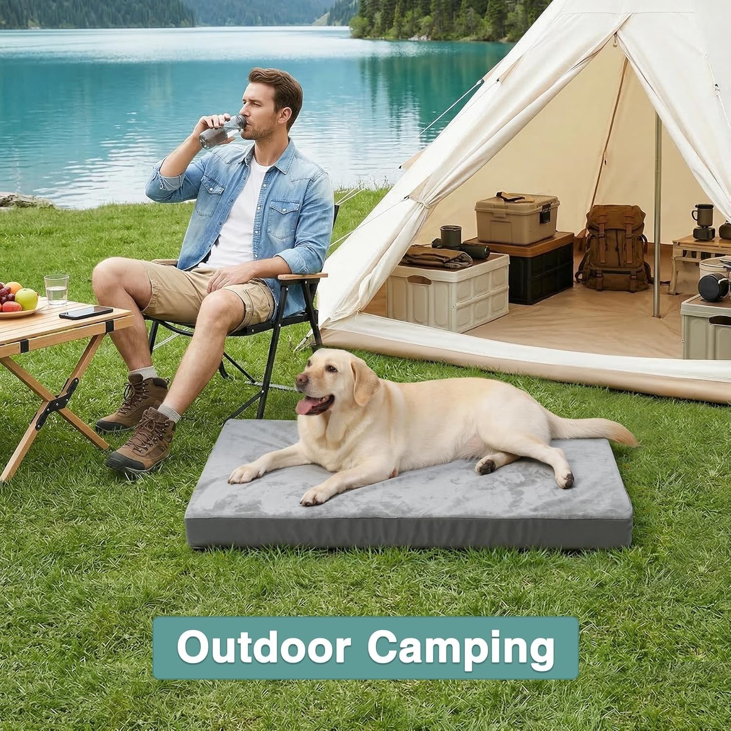 XL Waterproof Dog Bed, Orthopedic Foam, Reversible Cover