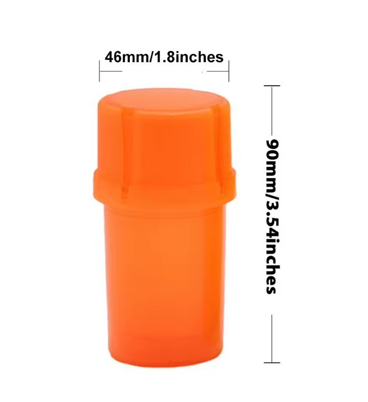 2PCS Random Color Durable Tobacco Spice Plastic Grinder 3-in-1 Storage Jar