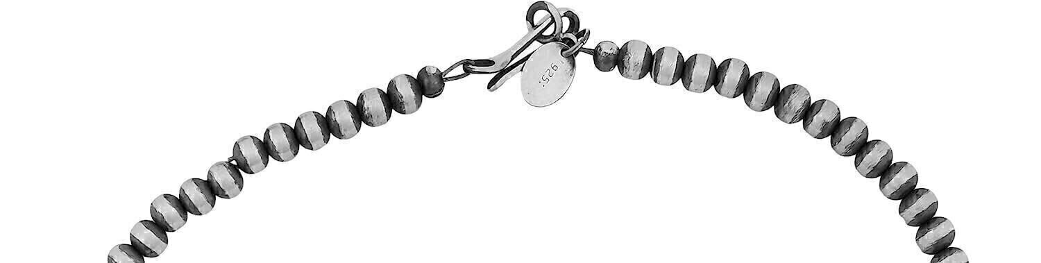 PRE-ORDER Navajo Pearls Necklace • 4mm Beaded Necklace • 925 Sterling Silver