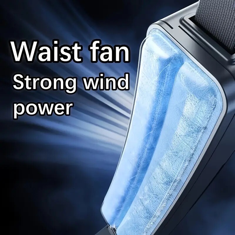 Portable Wearable Waist Fan With 3 Speeds 360° Cooling For Outdoor Activities,o