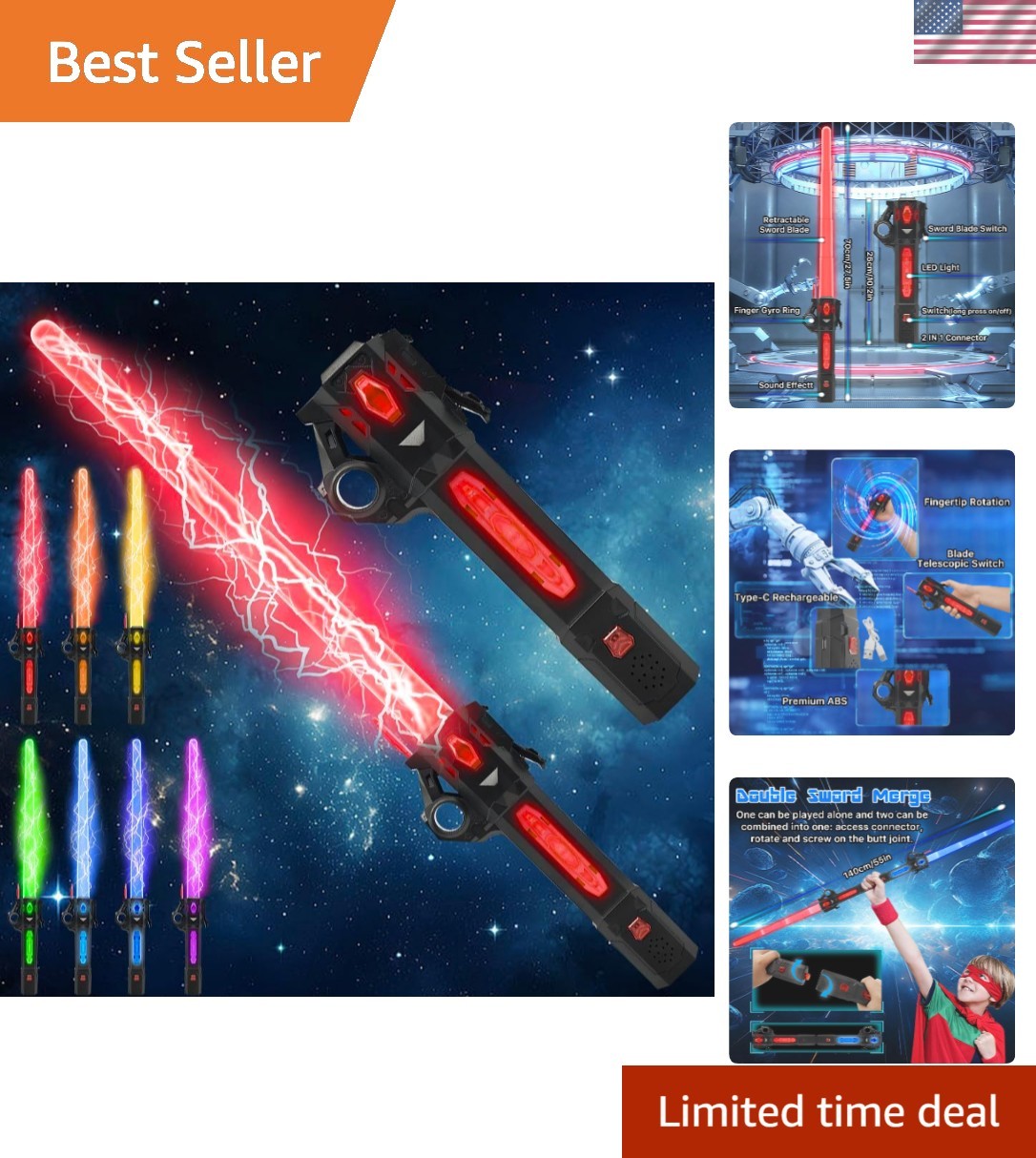 Interactive Light Up Sword 27.5" for Kids - Perfect for Cosplay & Parties