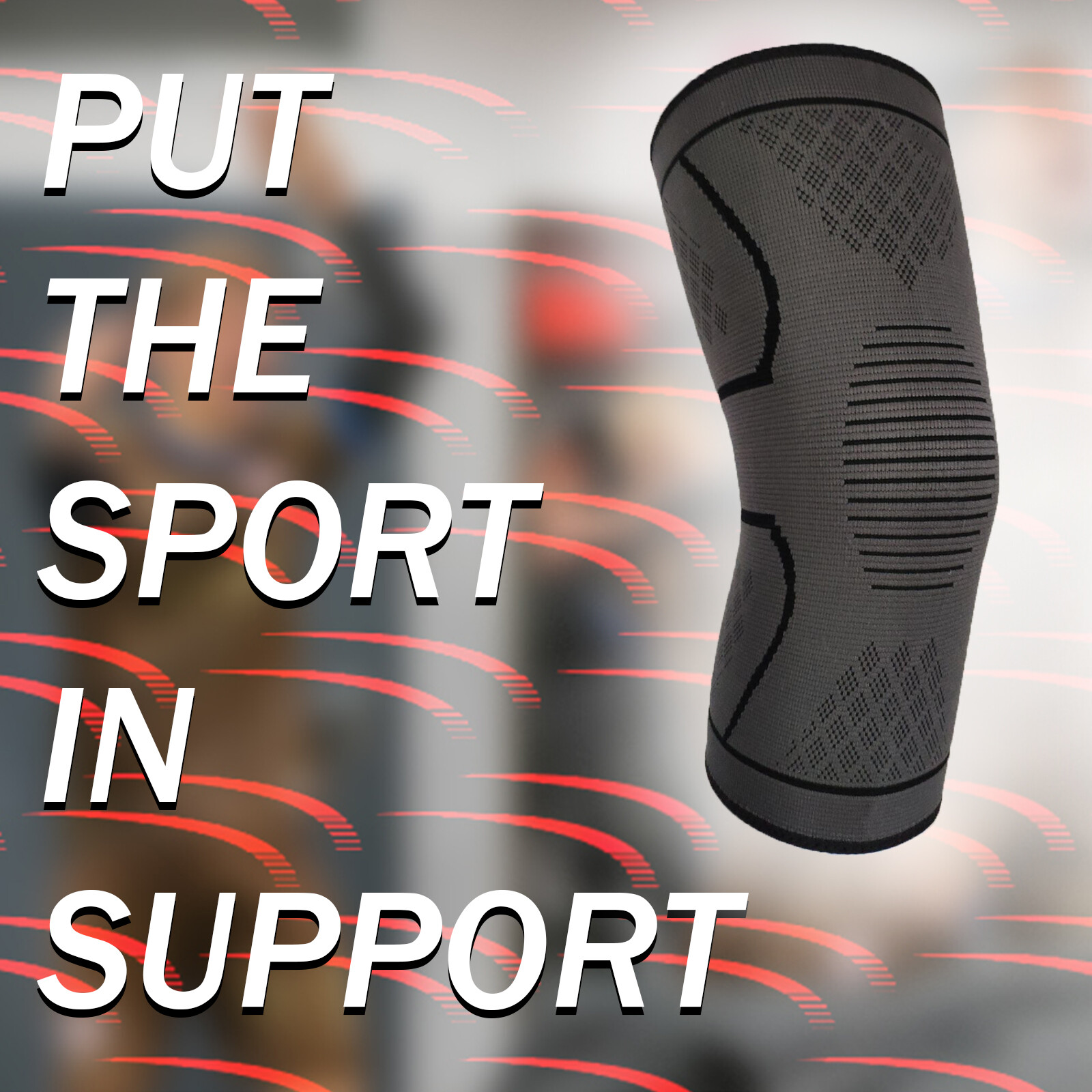 Woven Knee Compression Sleeve Brace Fitness Weight Lifting Support Pain Relief