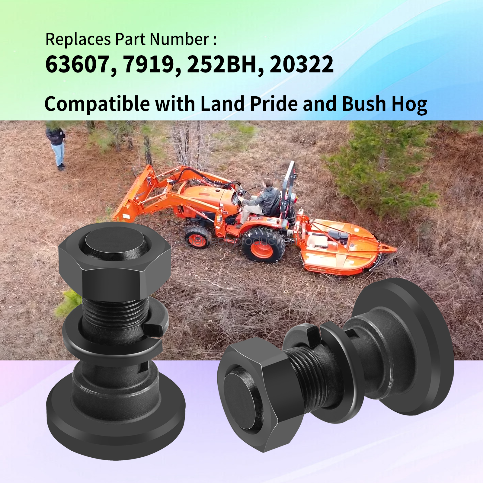 For Bush Hog Rotary Cutter Blade Bolt Kit Code 63607 7919, 252BH, 20322