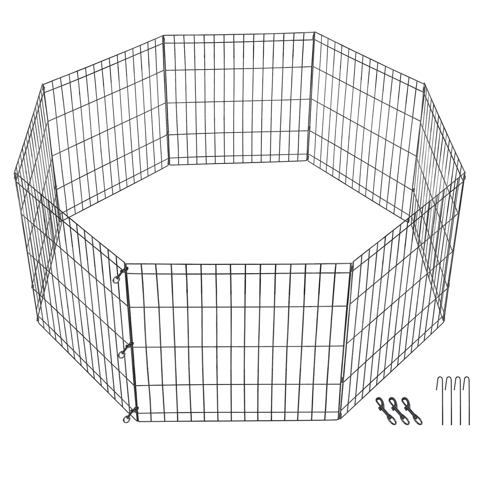 Dog Playpen 24" 8 Panels Foldable Exercise Pen Pet Playpen Fence Indoor Outdoor