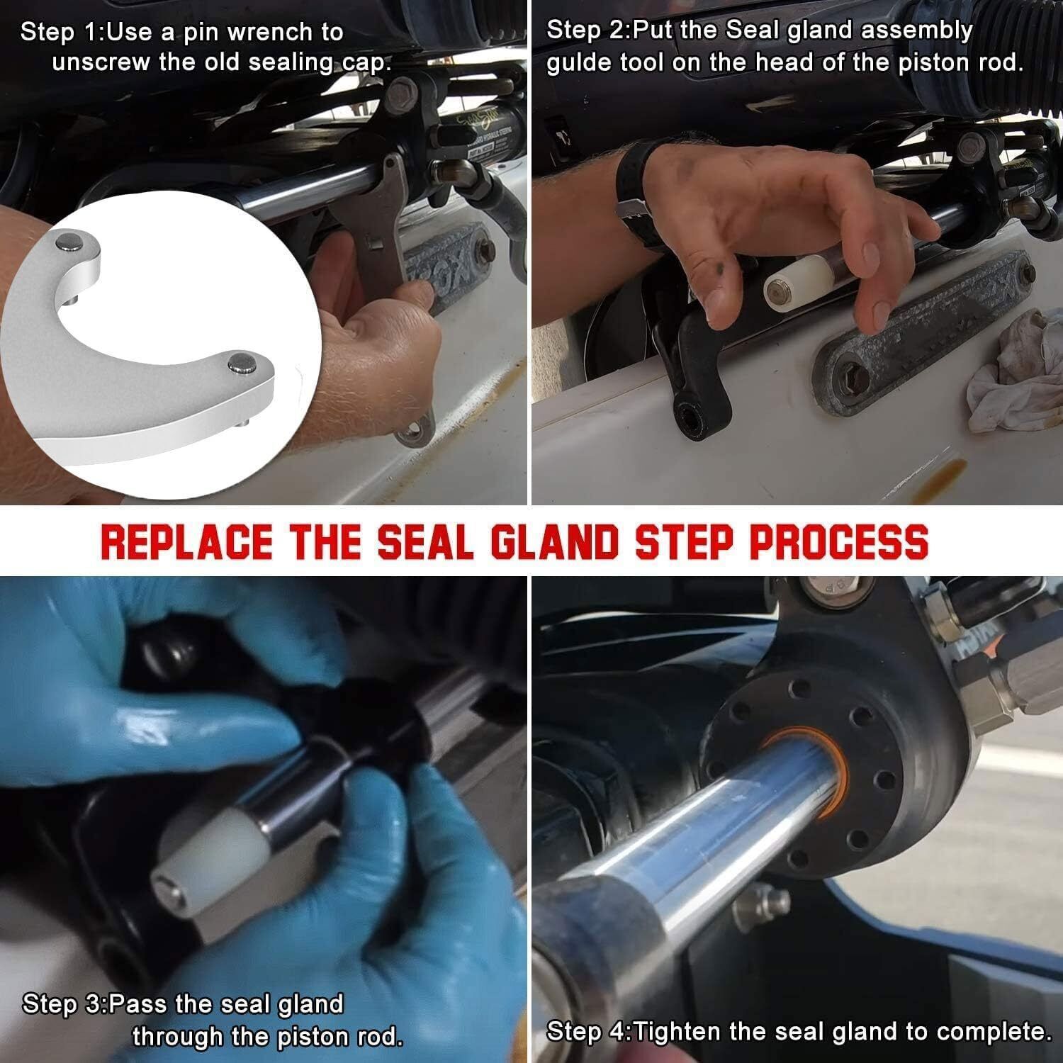 Front Mount Hydraulic Steering Cylinder Seal Kit for SeaStar HC5345 HS5157