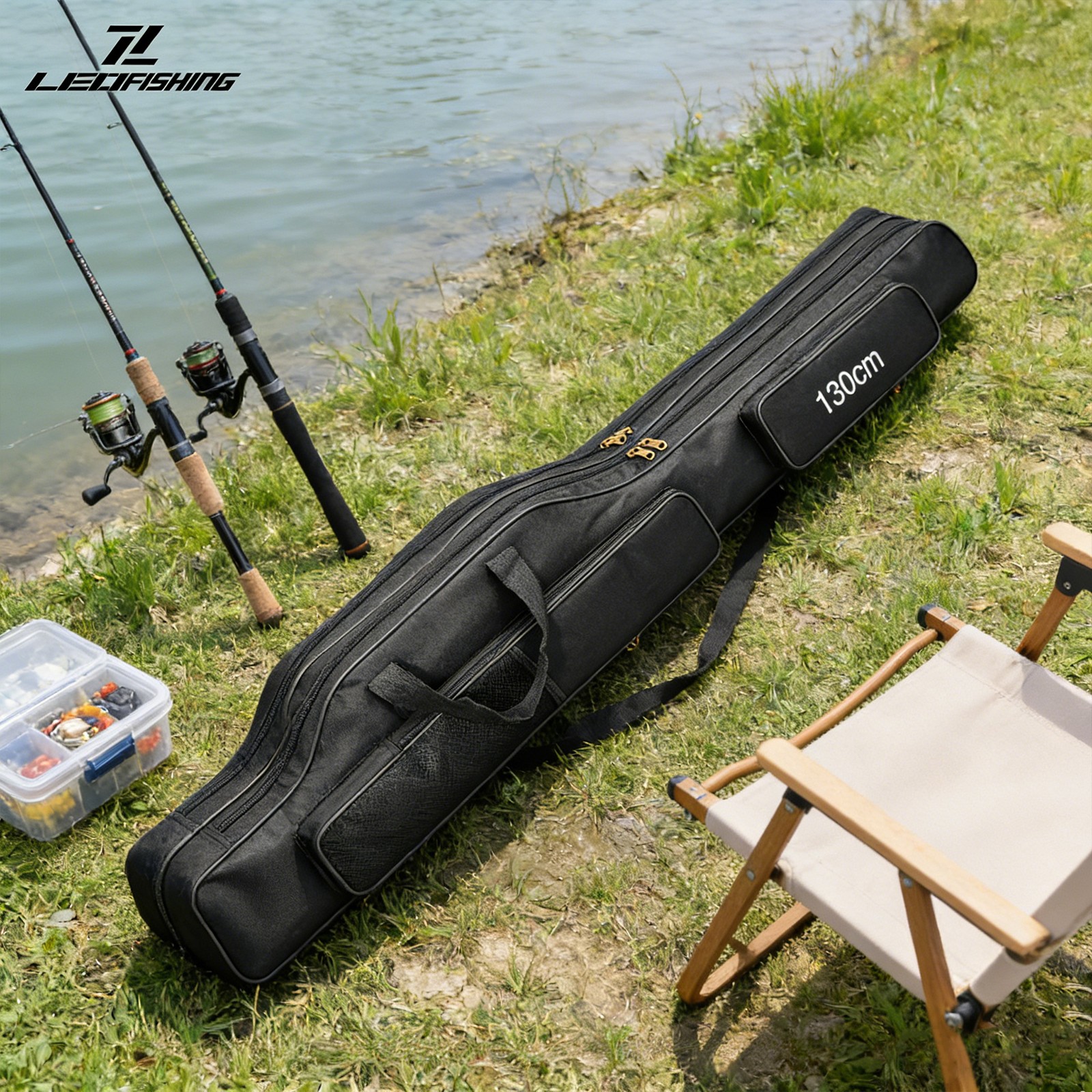 Fishing Rod Case - 3 Layers Fishing Pole Bag Portable Carry Storage Case 130cm