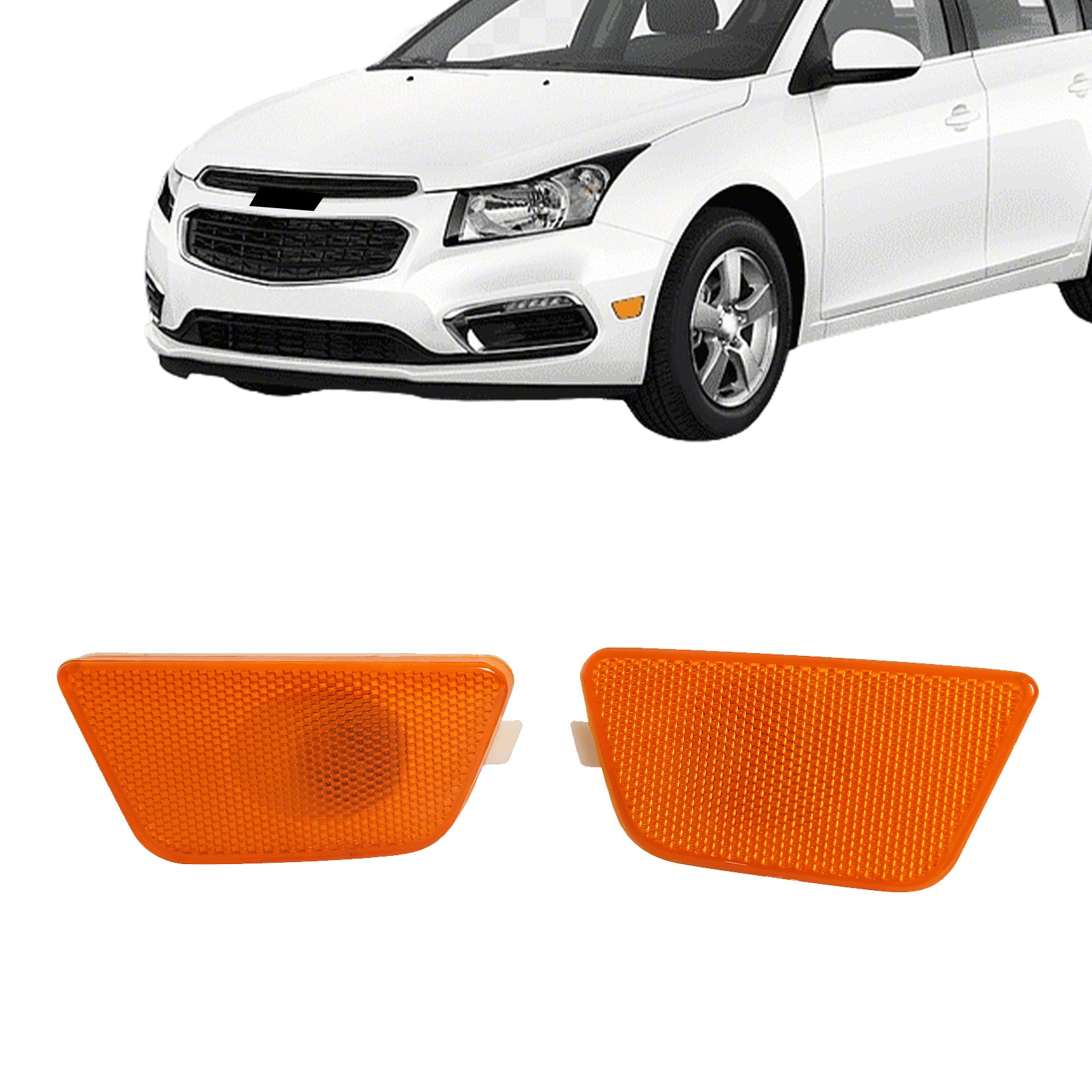 Front Bumper Side Marker Light Reflector Yellow For Chevrolet Cruze 2011-2015