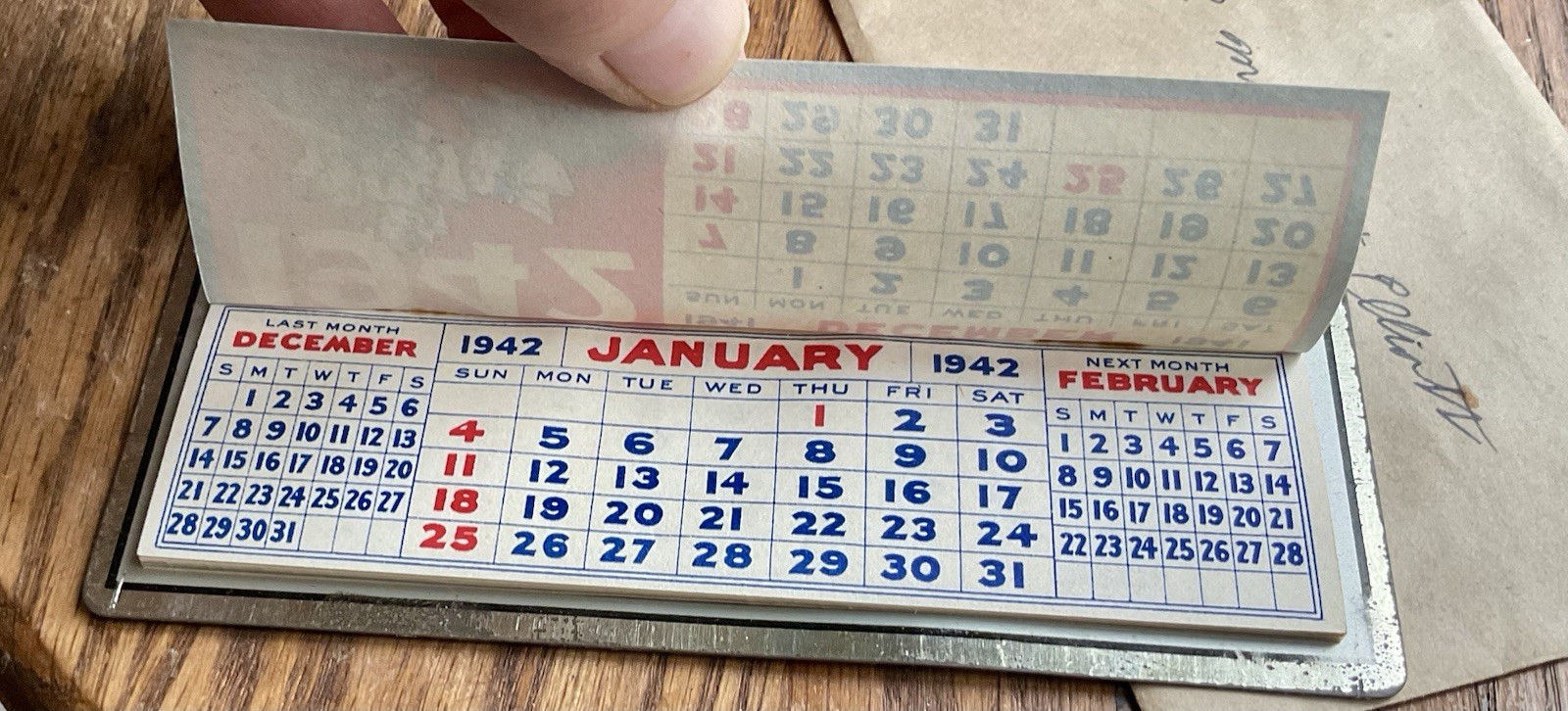 1942 Vintage D-X Service Station Desk Calendar Gas Oil Decatur Mi