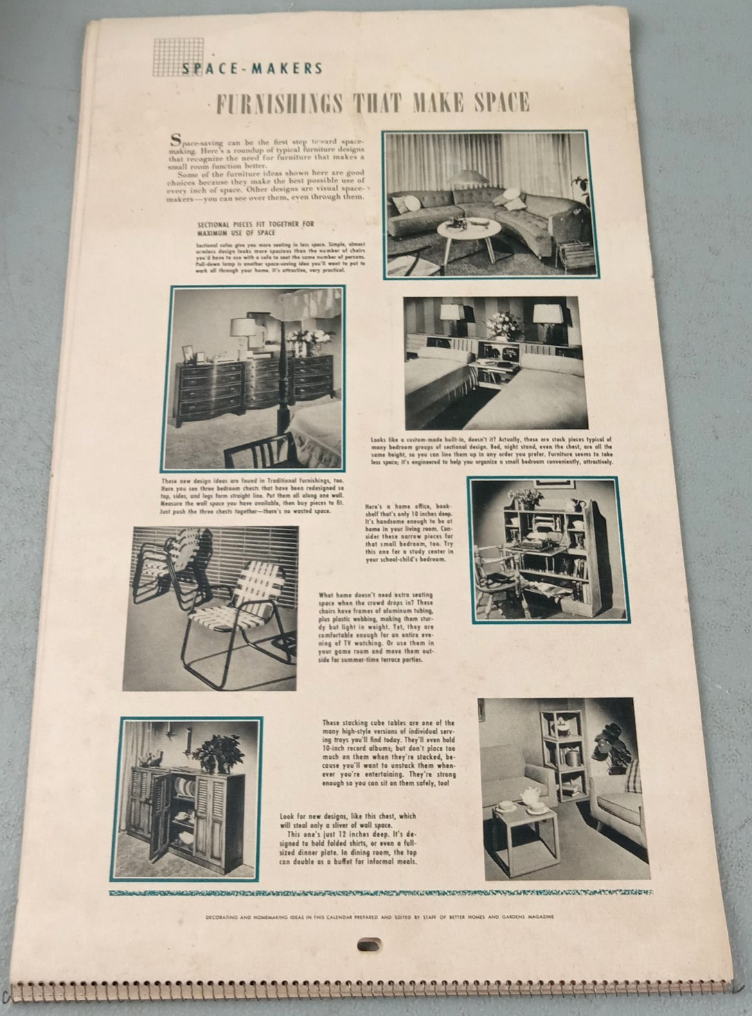 Vintage 1957 BOBB'S SUPER MARKET Genesee, Michigan Advertising Wall Calendar