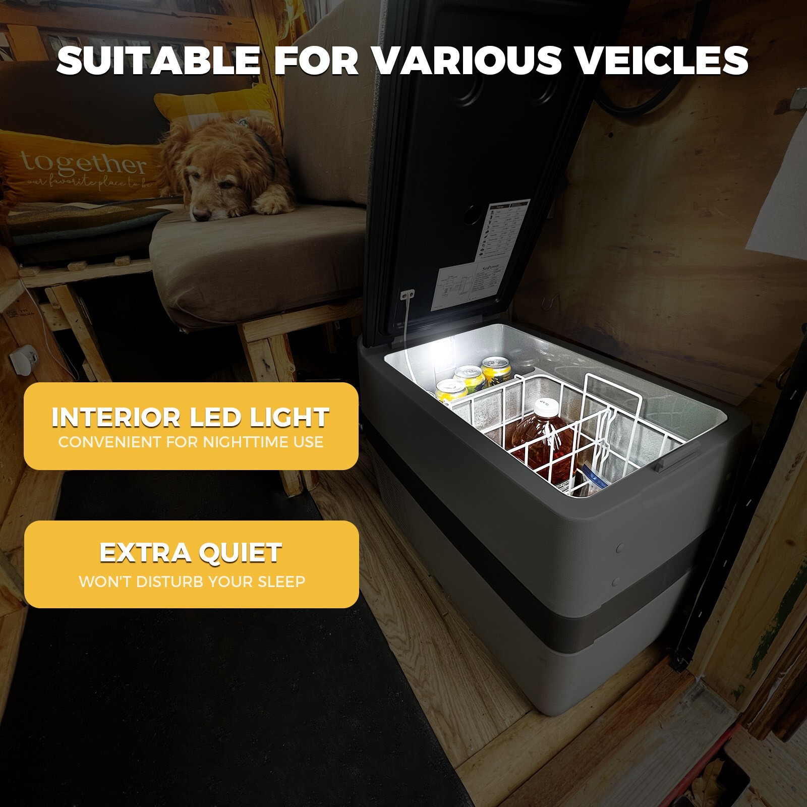 32Qt Compact Portable Freezer 12V Refrigerator Electric Cooler for Truck RV SUV