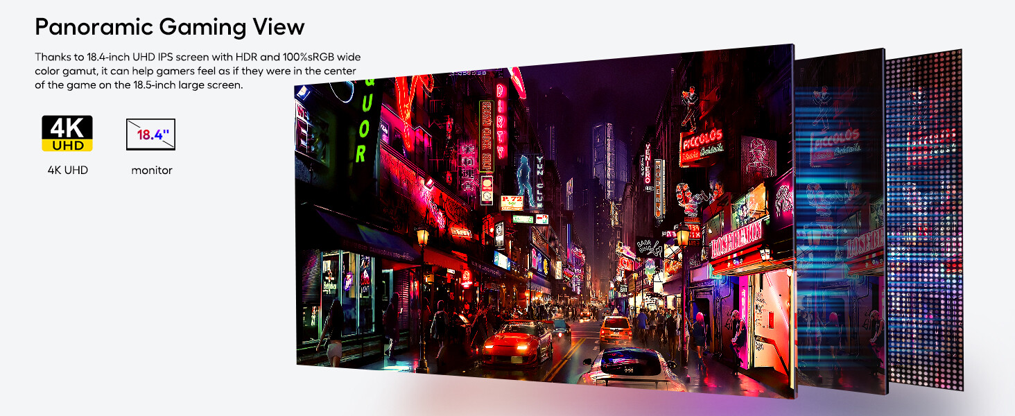 UPERFECT 18" 4K Portable Monitor 3840*2160 Ultra-Slim Screen w/Adjustable Stand