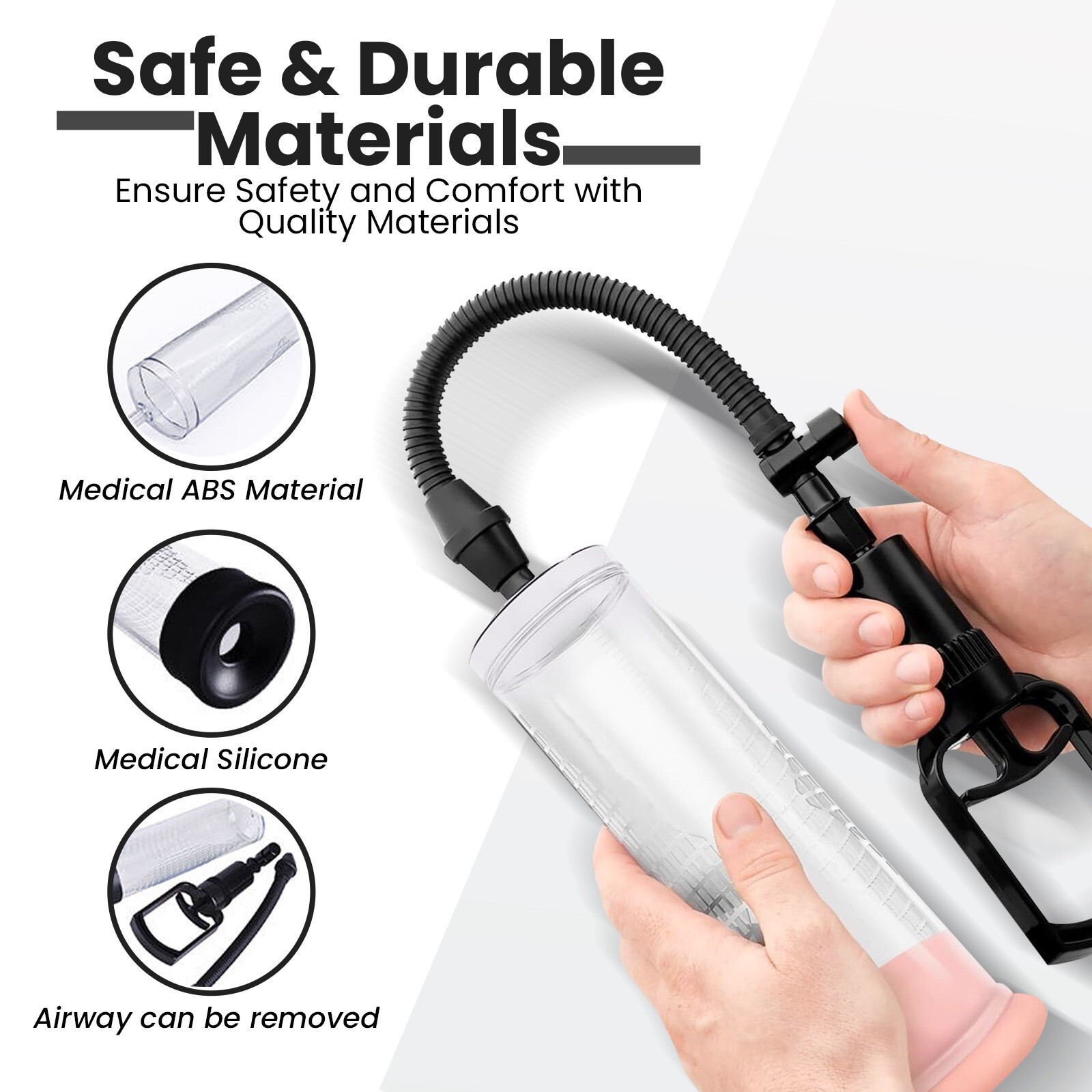 Vacuum Penis Pump for Male ED Enhancement Erectile Enlargement +3 Rings 1 Sleeve