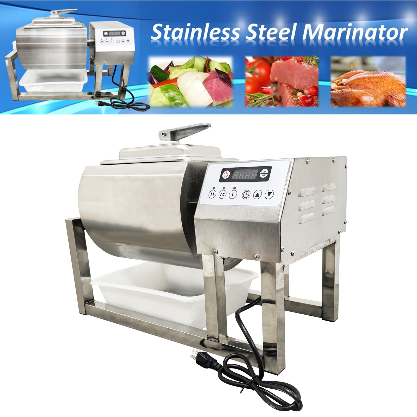 Used 15L Meat Vegetable Tumbler Marinator Rotatable Vegetable Marinating Machine