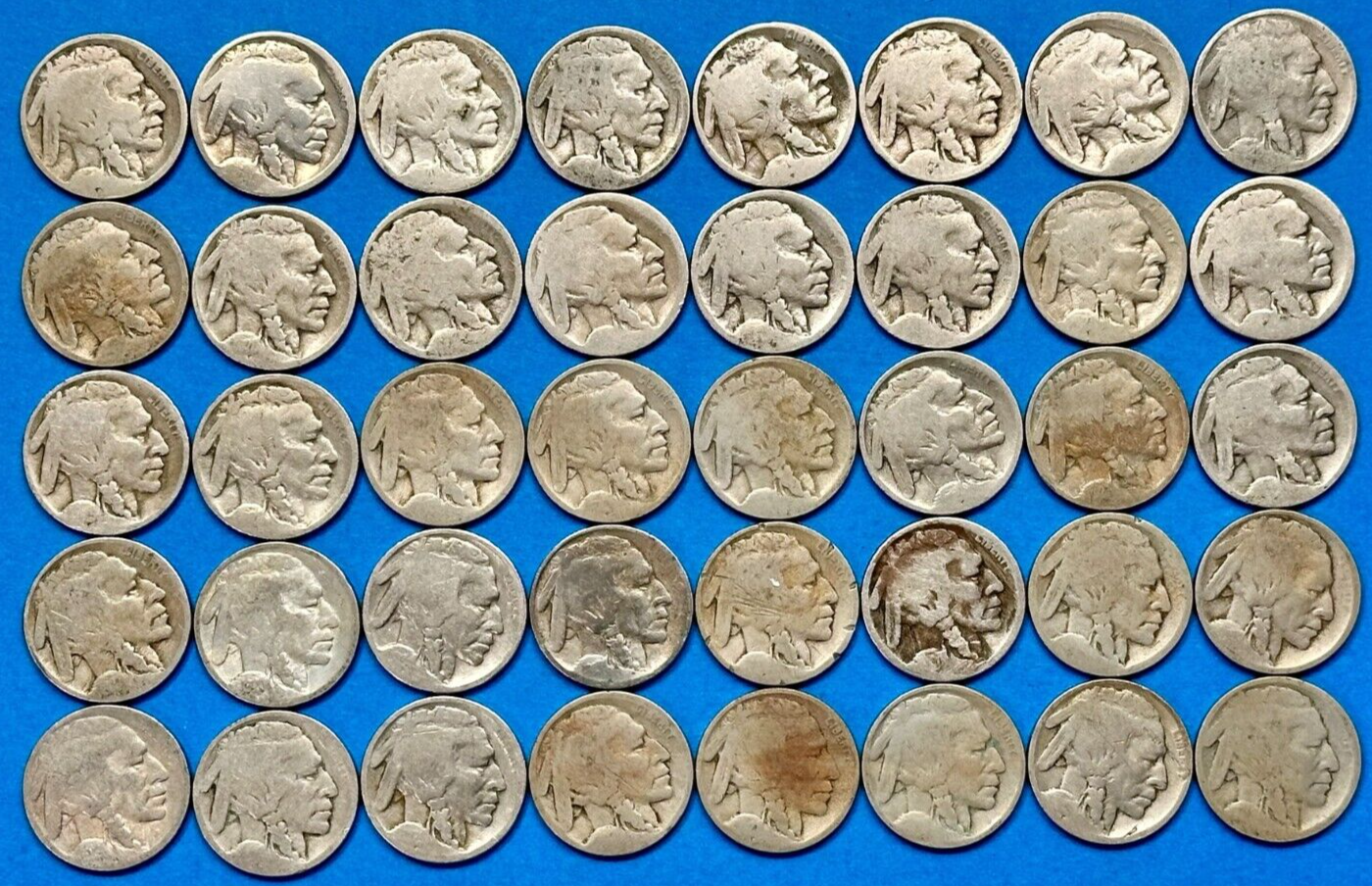 Estate Sale ~ Buffalo Nickels Lot of 40 DATELESS Coins ~ Buffalo Nickels Roll