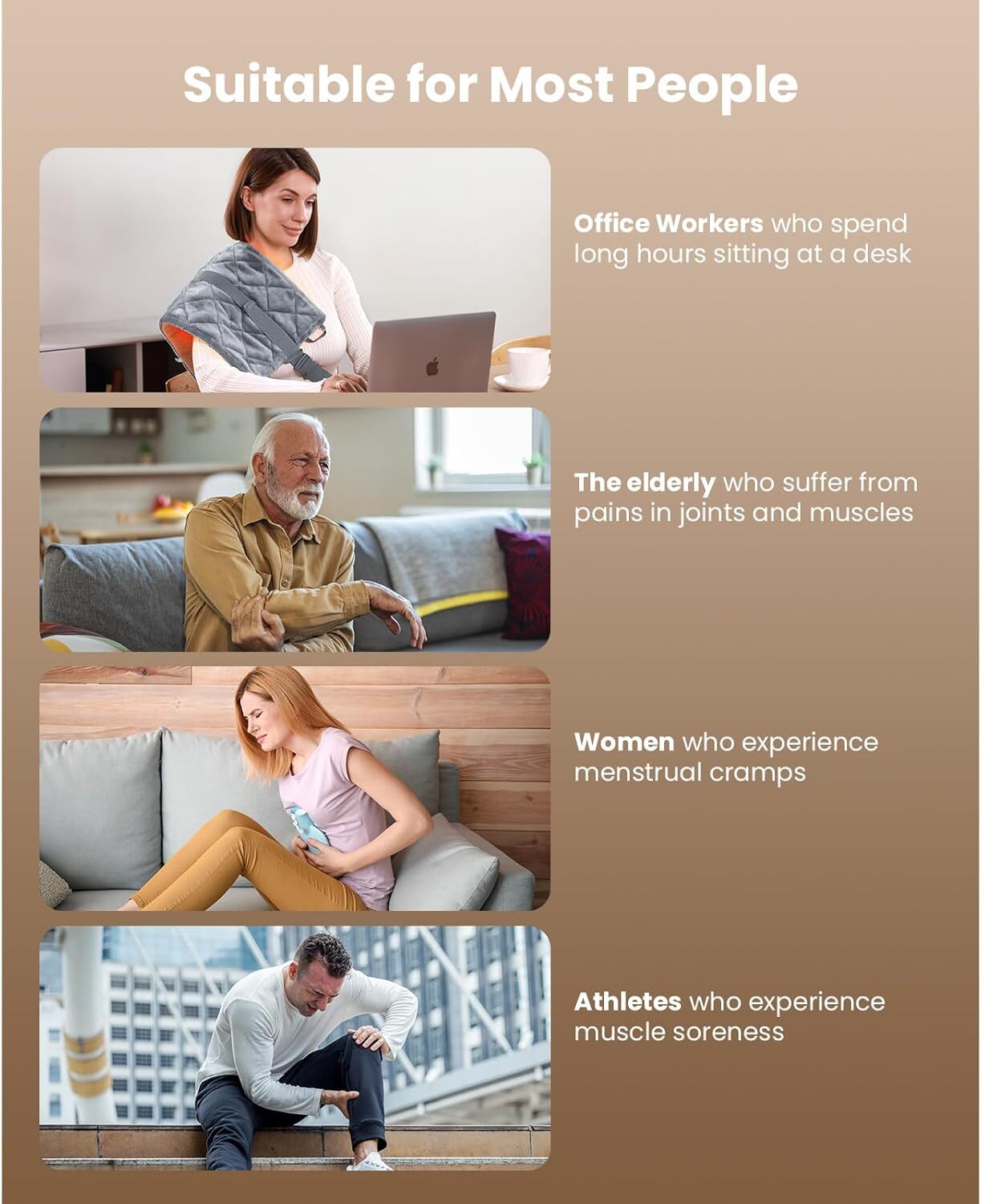 BOB AND BRAD Heating Pad with Heat Far Infrared Therapy Back Pain Relief FSA HSA