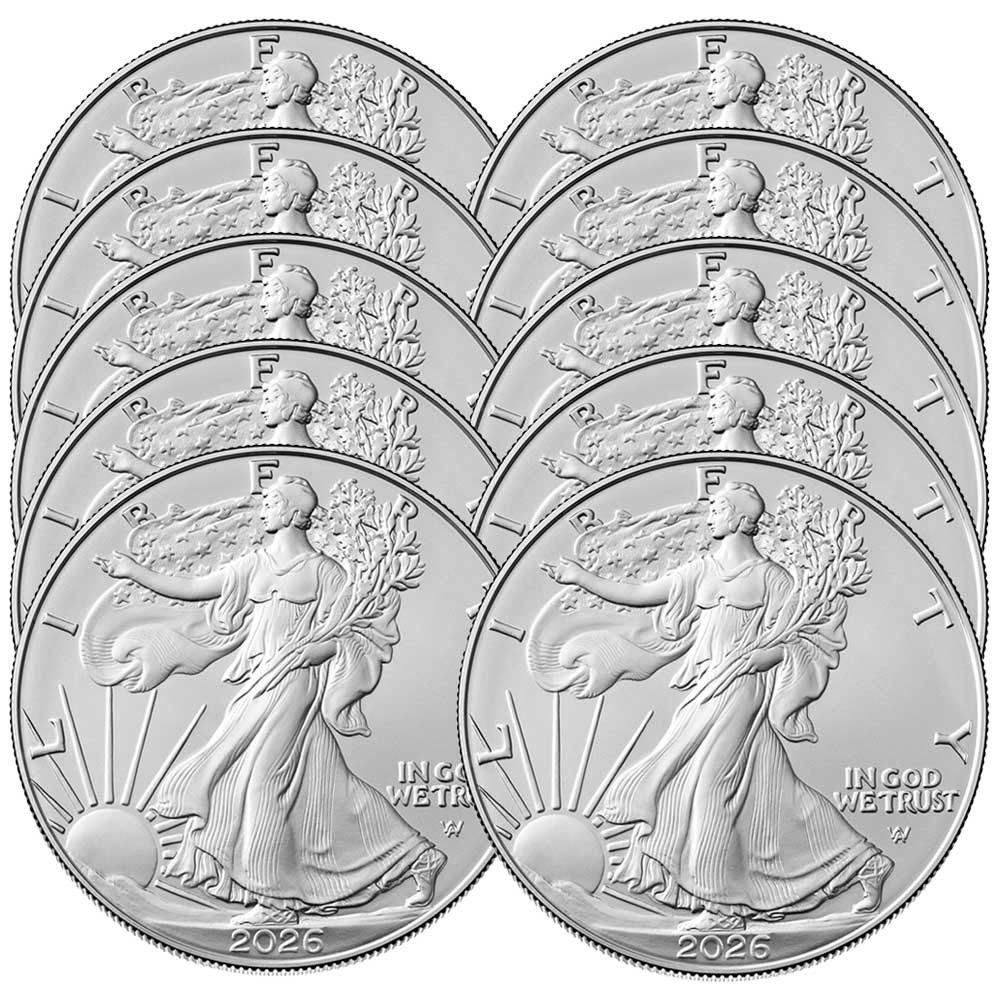 Lot of 10 - 2026 $1 American Silver Eagle 1 oz BU