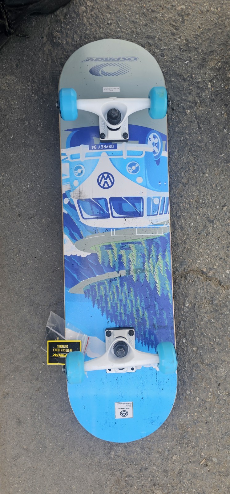 Osprey Osprey 94 Complete Skateboard Blue Wood Mountain Bus Graphic