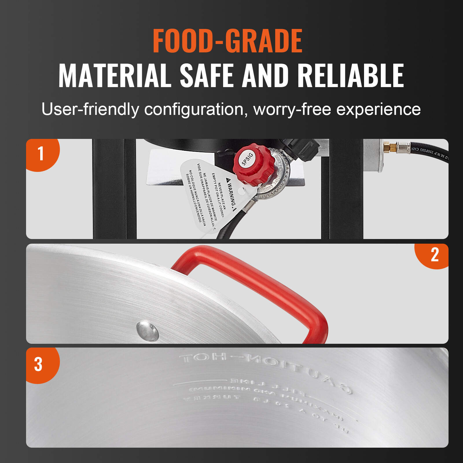 VEVOR 30Qt Aluminum Turkey Deep Fryer Kit Steamer Stock Pot Propane Outdoor