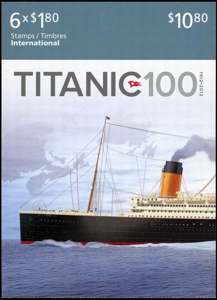 Canada Stamps Booklet of 6, Titanic, Map of North Atlantic #2538a BK486 MNH