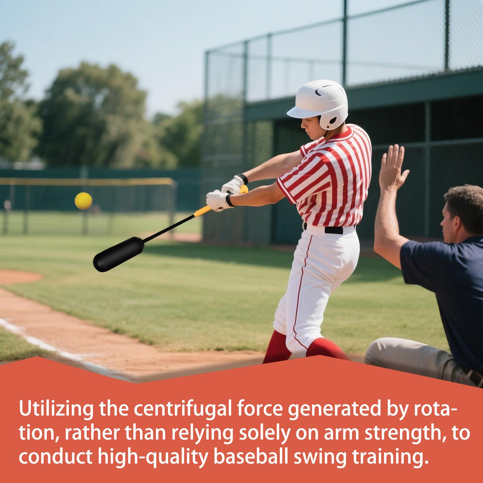 Tiluobat The Yellow Baseball Rope Swing Training bat Comes with 12 Training B...