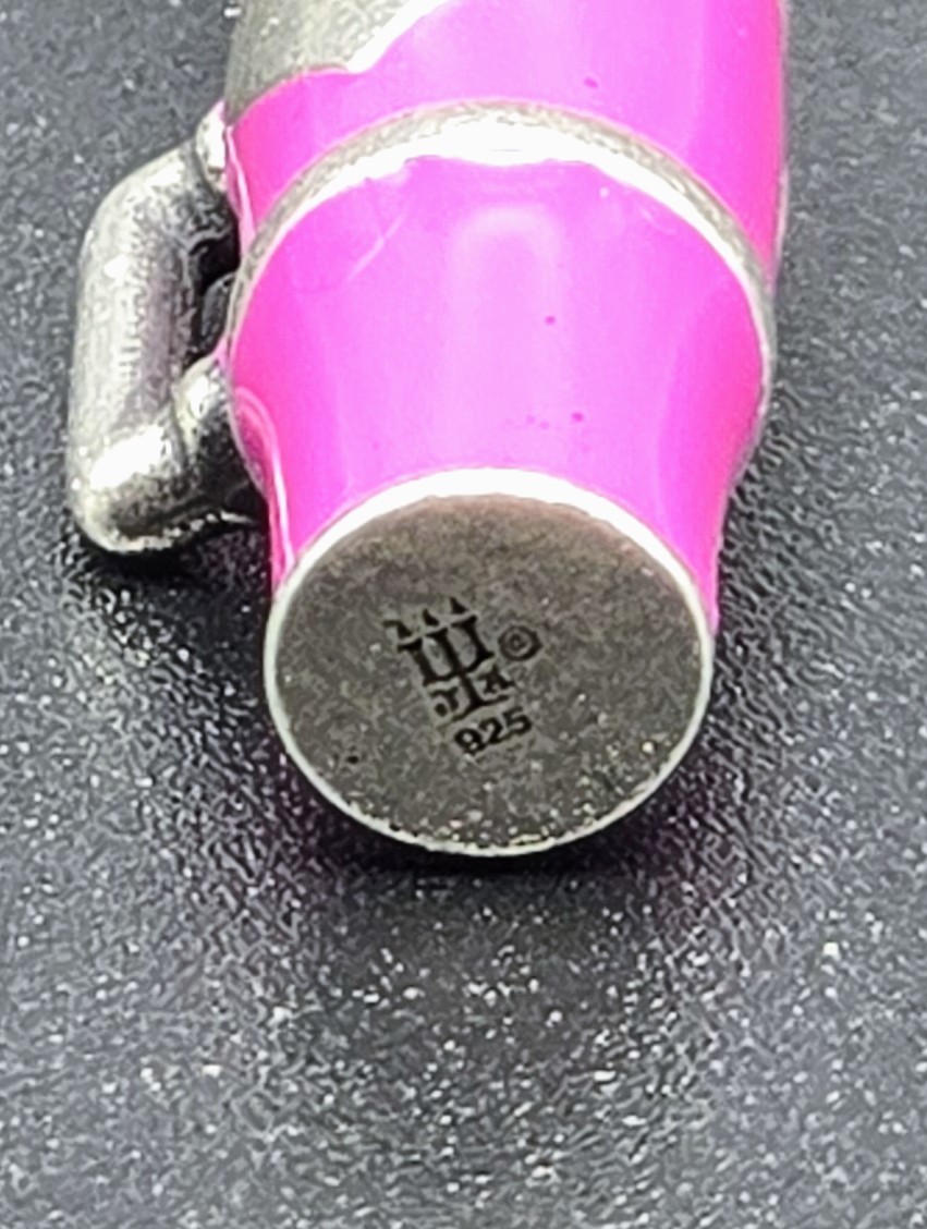 James Avery New Sterling Silver Hot Pink Enamel Love My Cup Charm