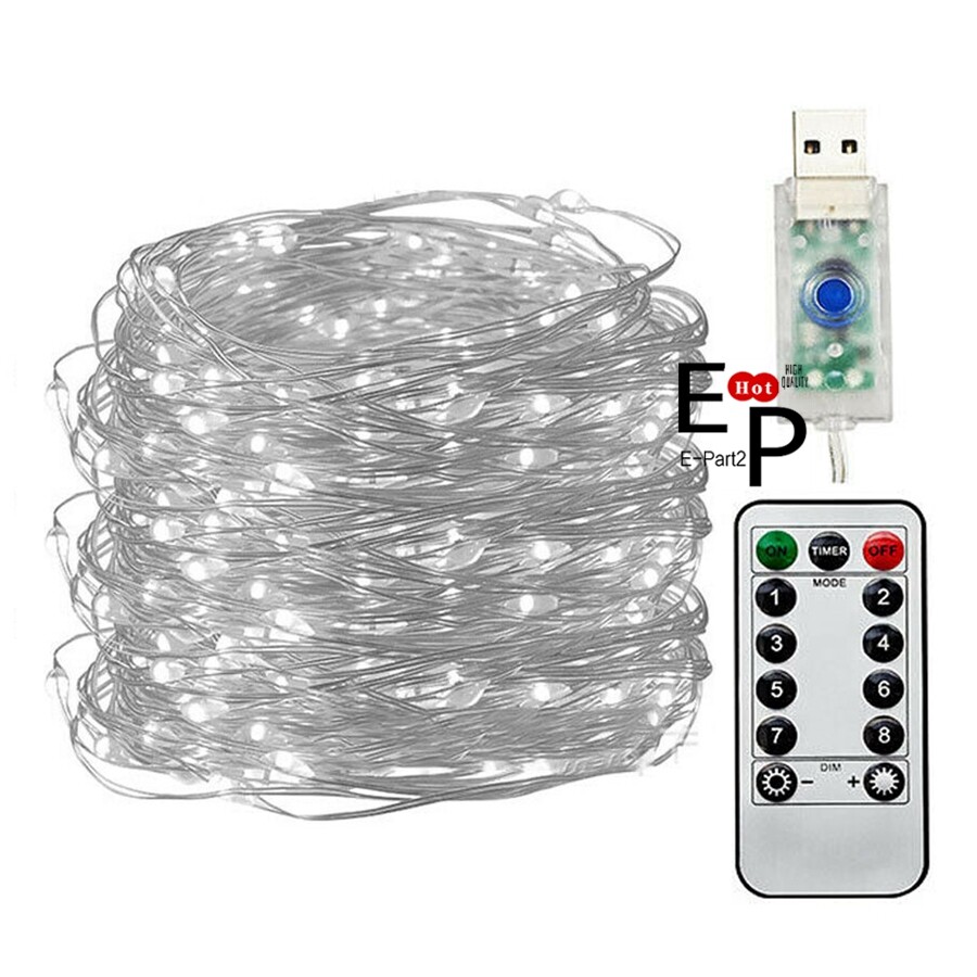 USB Plug Twinkle LED String Fairy Lights Copper Wire With Remote 50 100 200 LED