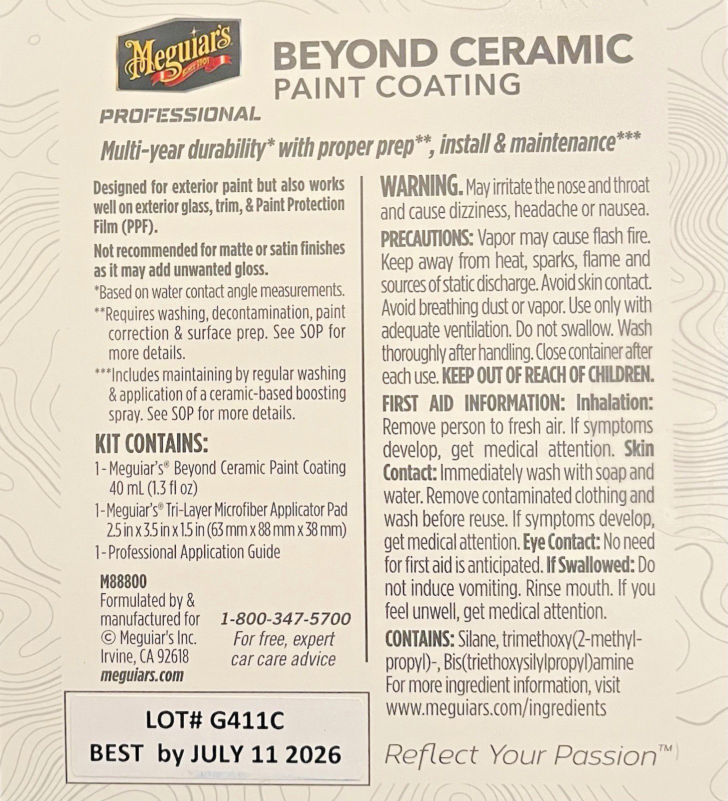 Meguiars Professional M888 Beyond Ceramic Paint Coating | 40ml Kit