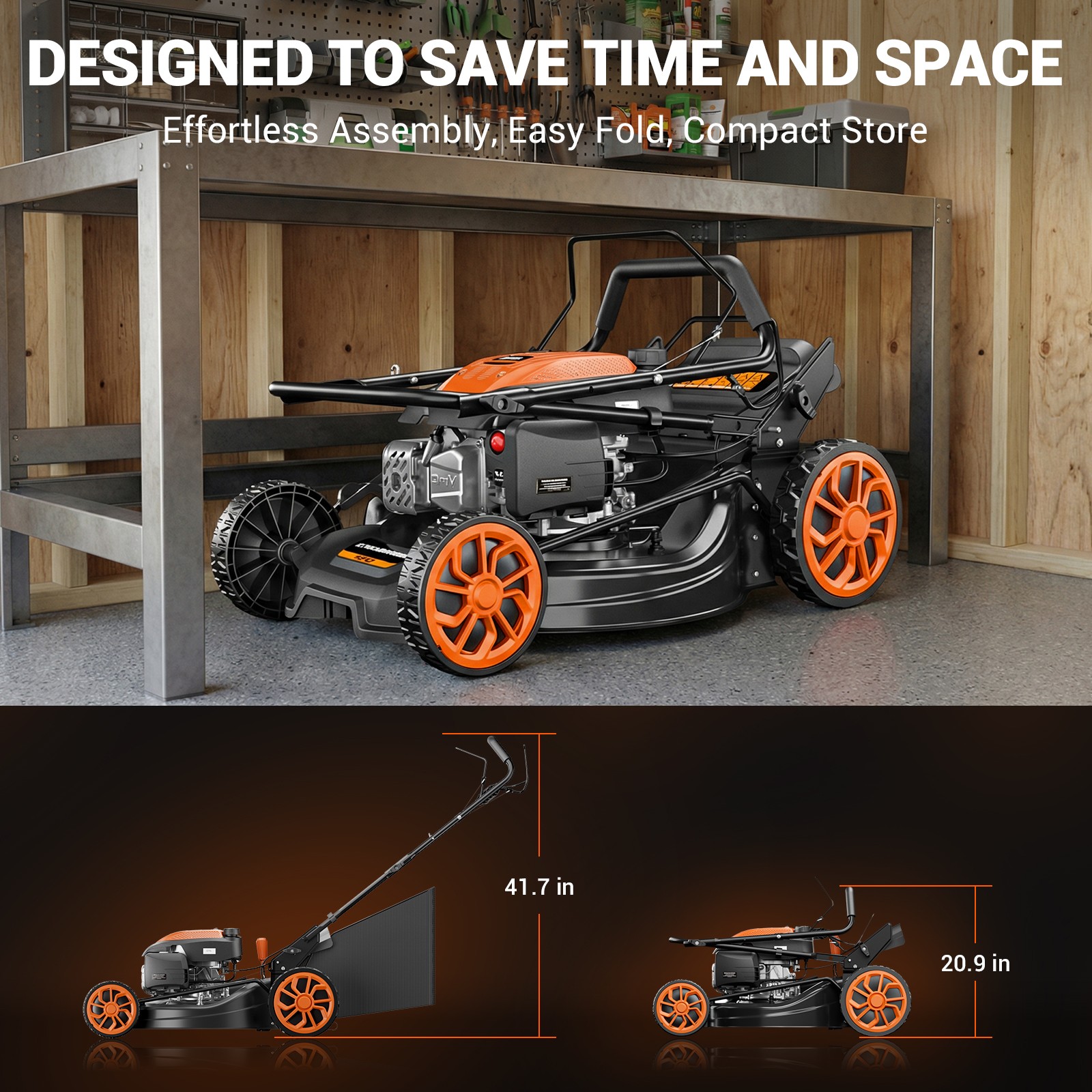 Mutaomay 21in Self Propelled Gas Lawn Mower 3-In-1,170cc , 7 Position Height New