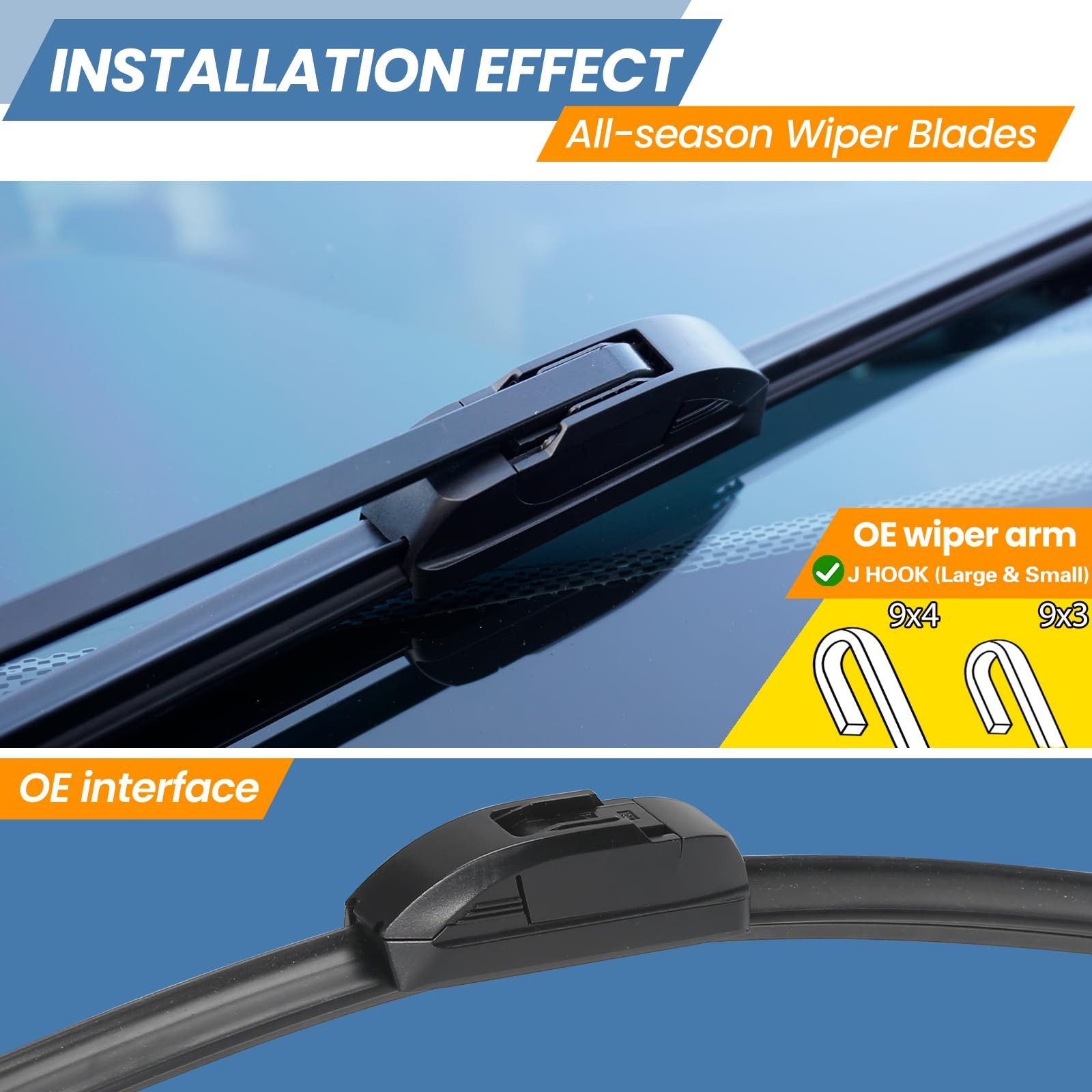 OEM QUALITY 24+18 Premium Original Replacement Windshield Wiper Blades,Quiet ...