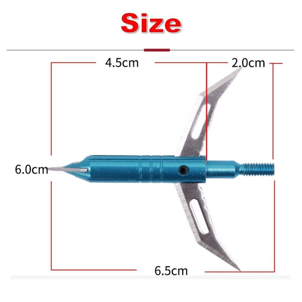 12Pcs 100 Grain 2 Blade Archery Crossbow Broadheads Compound Bow Arrowheads Tips