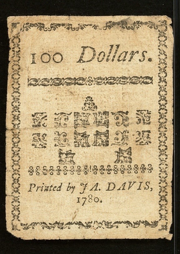 1780 NORTH CAROLINA $100 Colonial Currency American Revolt Bank Note NC-193, PMG