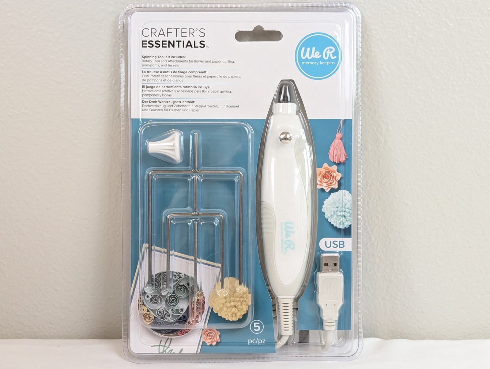 Keepers Crafter's Essentials Spinning Tool Kit (5 Pieces) Pom Pom Maker Crafting