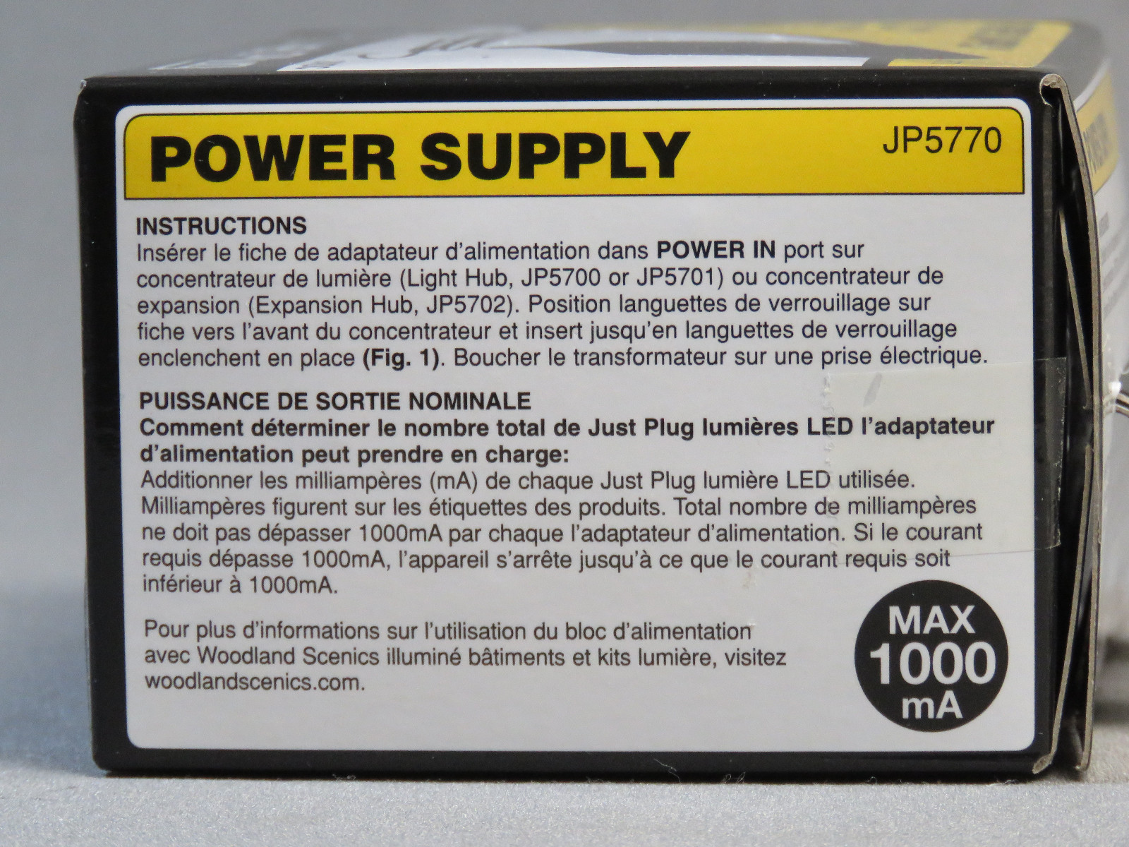 WOODLAND SCENICS POWER SUPPLY FOR JUST PLUG LIGHTING SYSTEM wds 24 VDC WDS5770