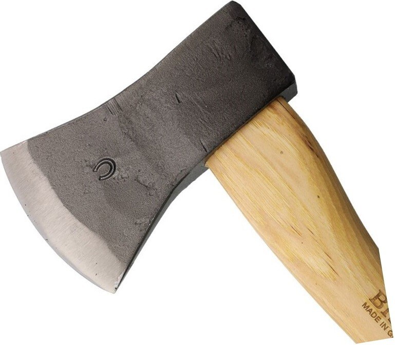 Bison 1879 Outdoor Hatchet 5.38" Steel Axe Head 3.25" Edge Oiled Hickory Handle