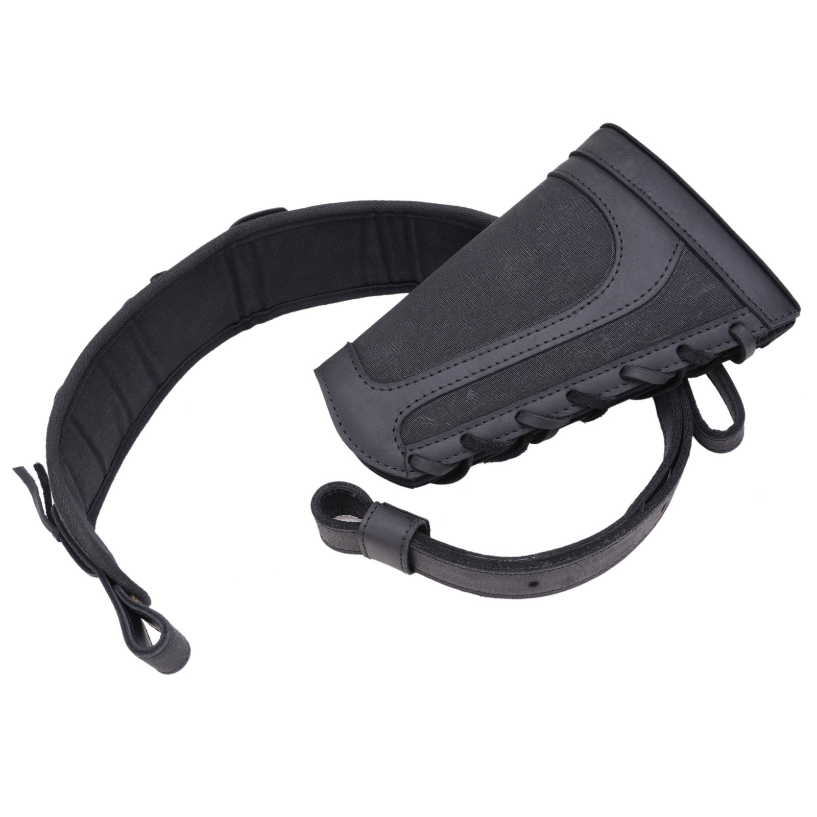 Shooting Combo of Leather Rifle Gun Buttstock Cover with Sling.22LR.357.308 12GA