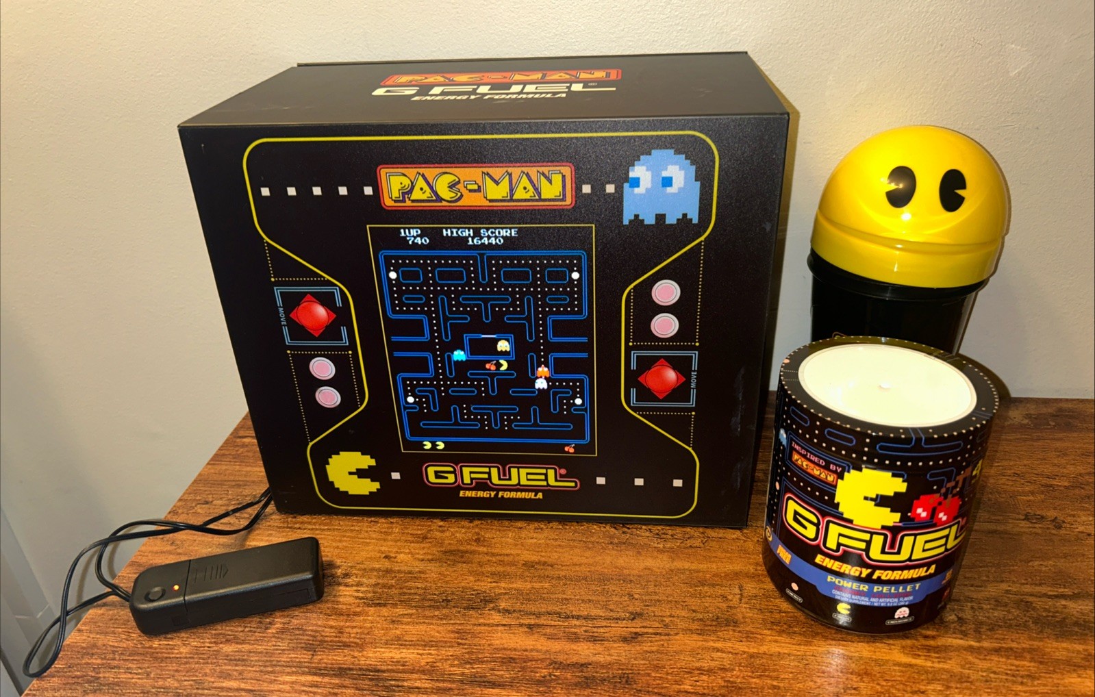 GFUEL x Pac-Man Power Pellet Collector’s Box - LIGHT UP - Shaker Cup & Tub