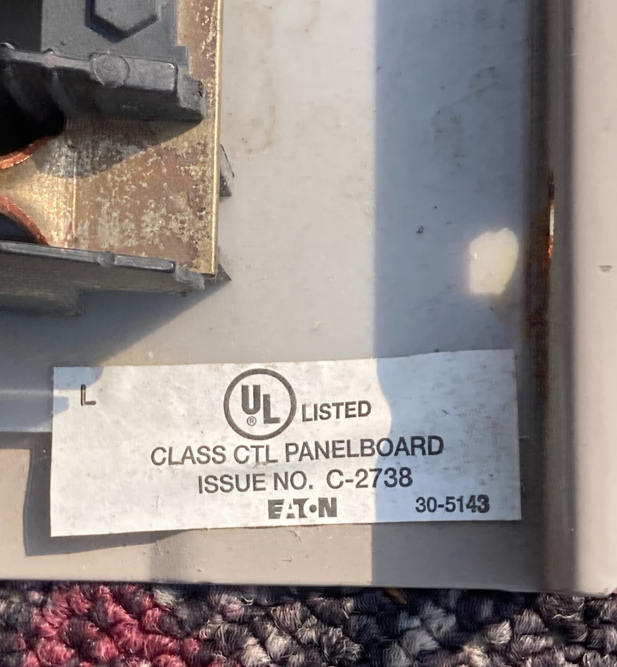 EATON CUTLER HAMMER AC-7435 24 CIRCUIT PANEL BUS GUTS CTL PANELBOARD C-2738