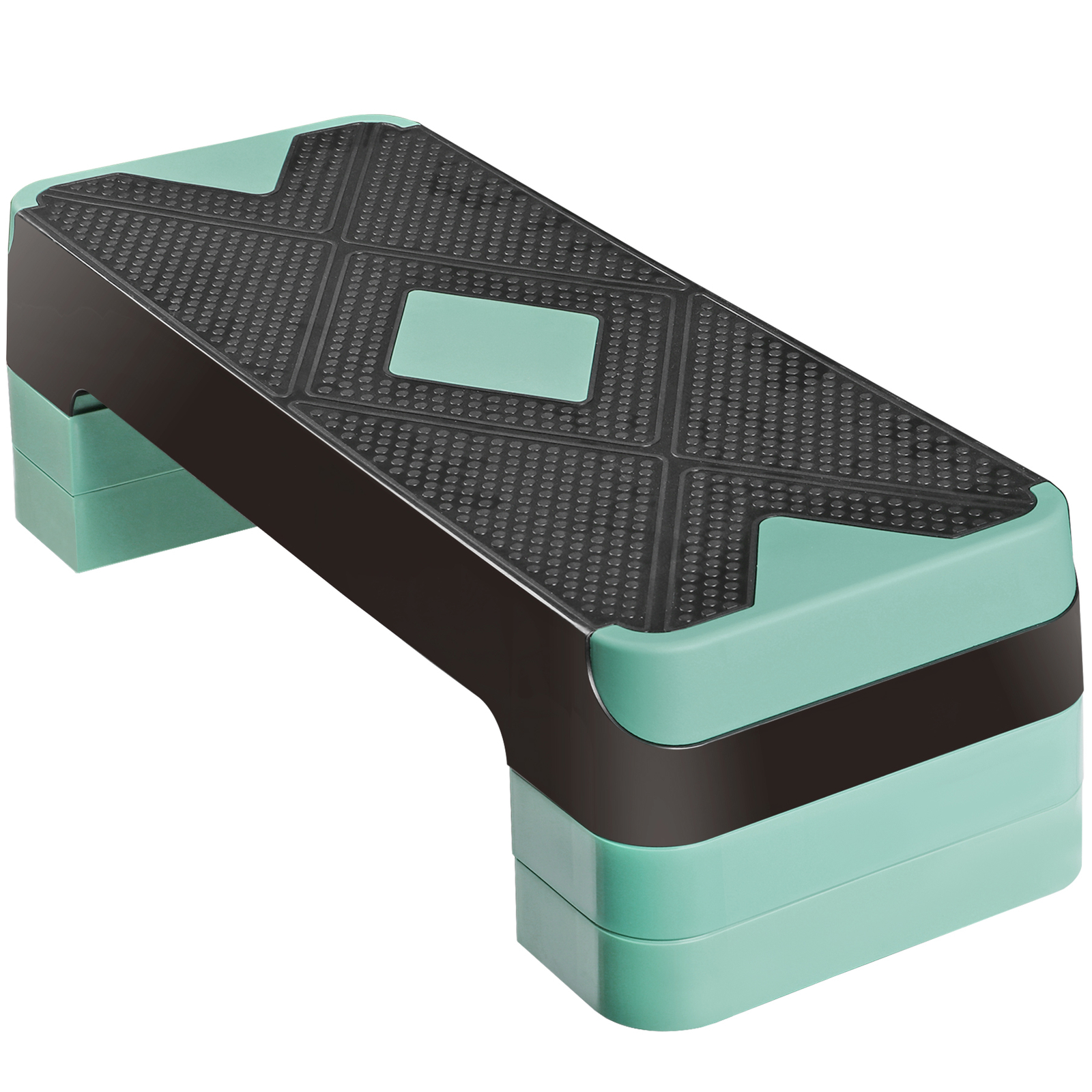 26.5" Aerobic Step Platform Adjustable Exercise Workout Stepper w/4 Risers Green