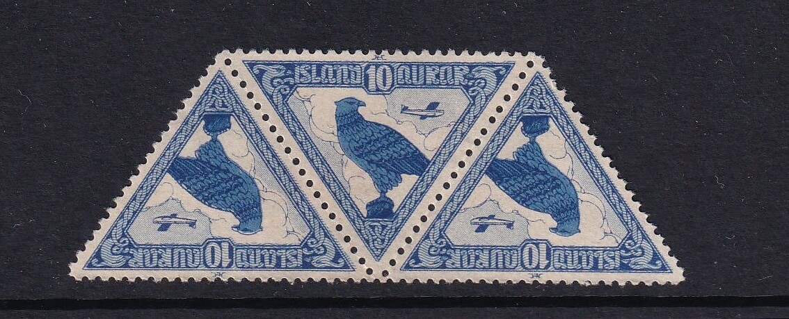 Iceland Mint Stamp in Strip of 3 Sc#C3 No Gum