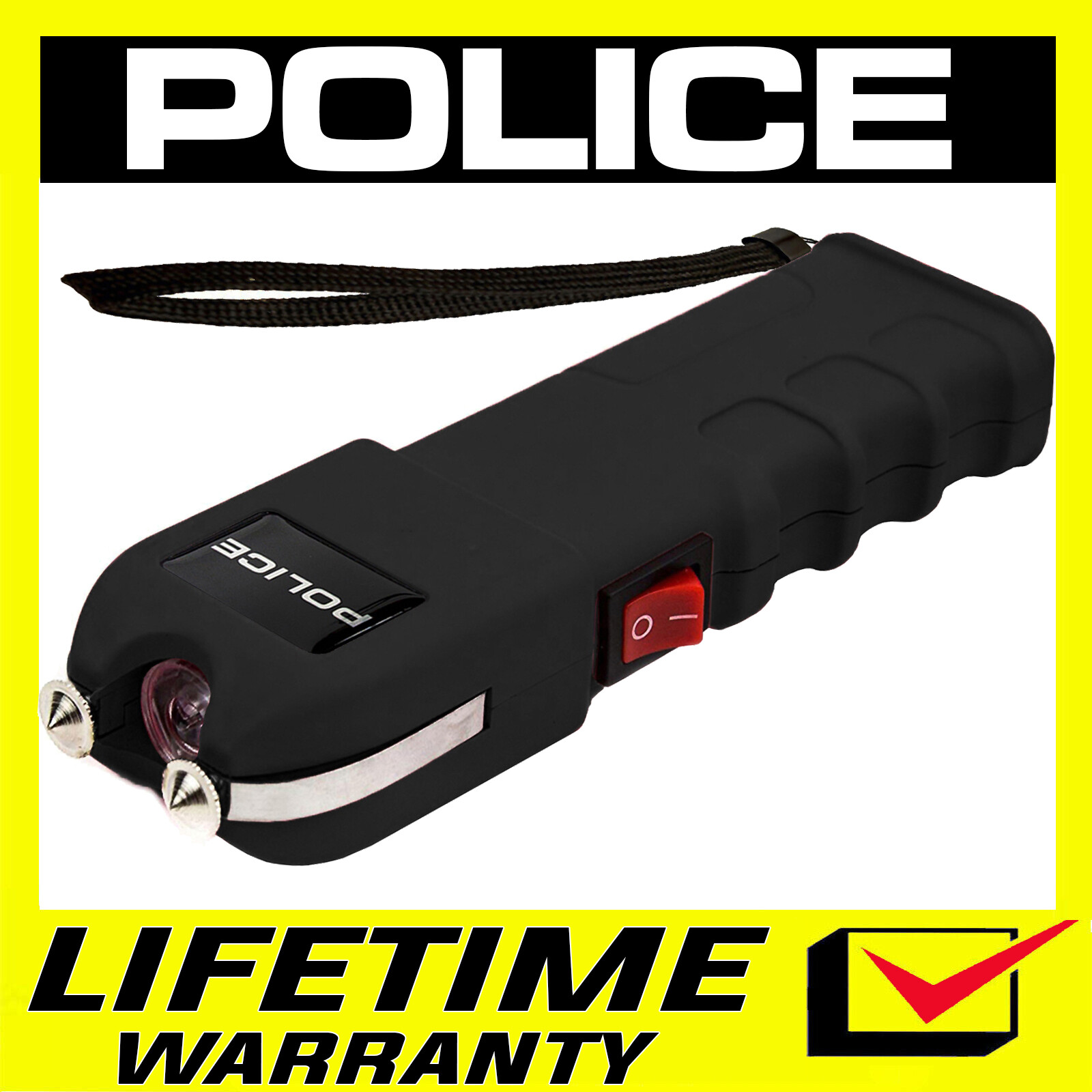 POLICE Stun Gun 928 700 BV Heavy Duty Rechargeable LED Flashlight Black