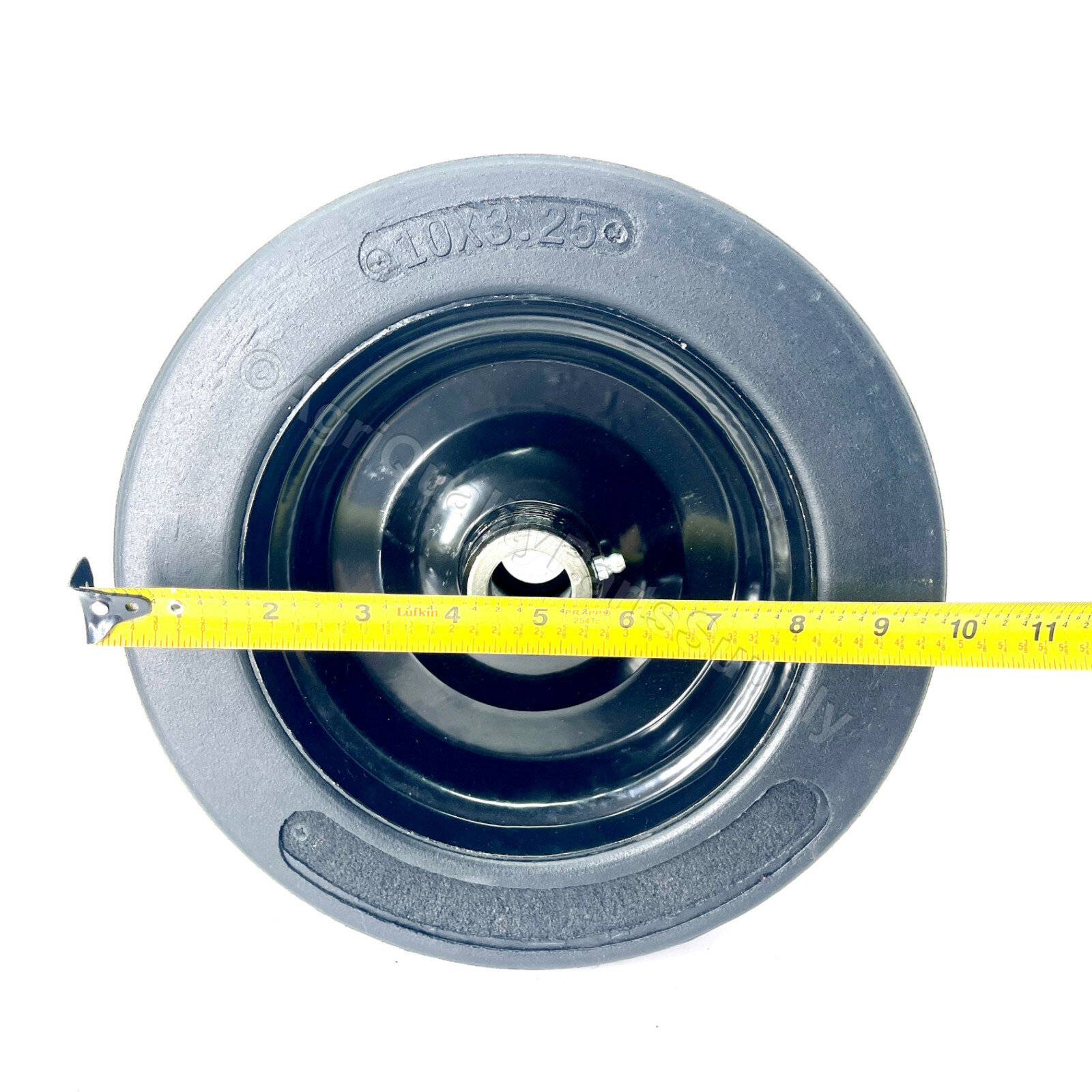 10"x 3.25" FINISH MOWER WHEEL -SOLID MOLDED TIRE - FITS 1" AXLE, Free Shipping